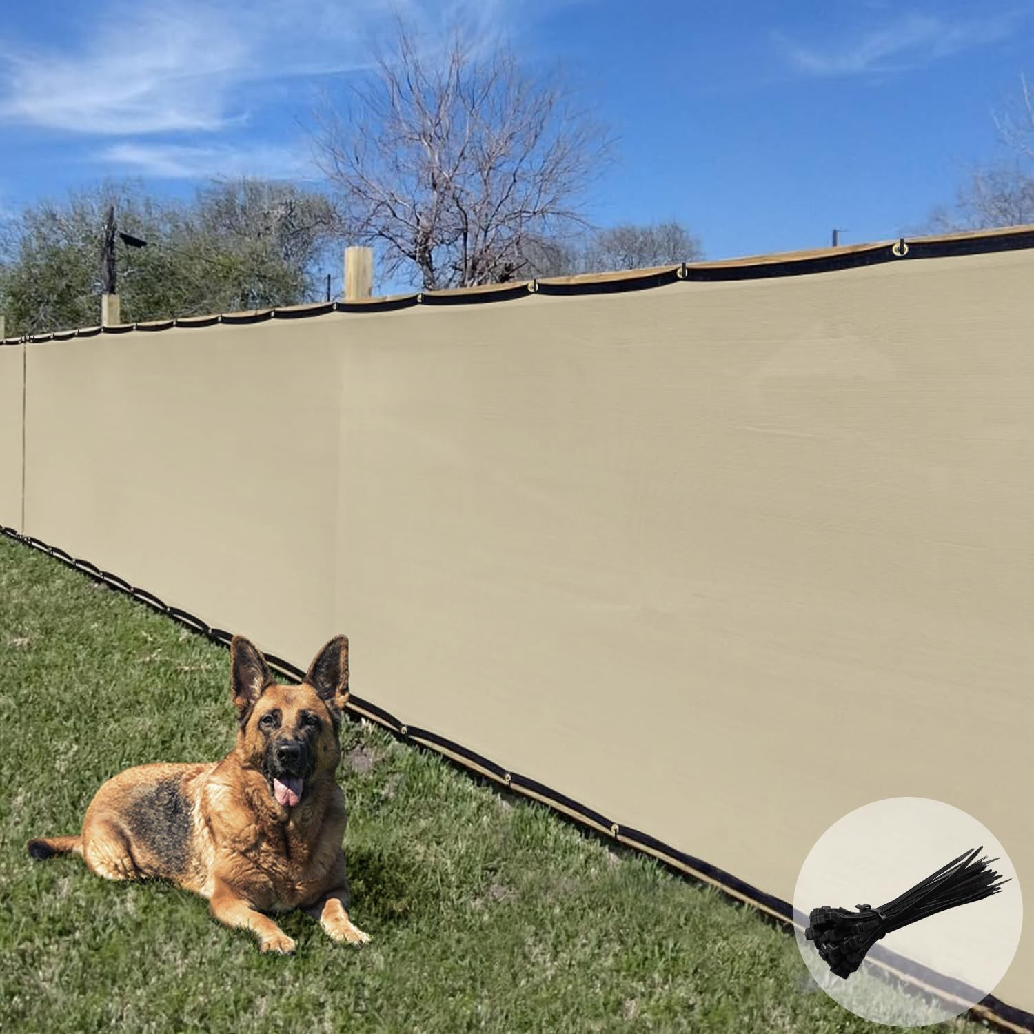 E&K Sunrise 5′ x 50′ Privacy Fence Screen with Grommets, Outdoor Windscreen F…