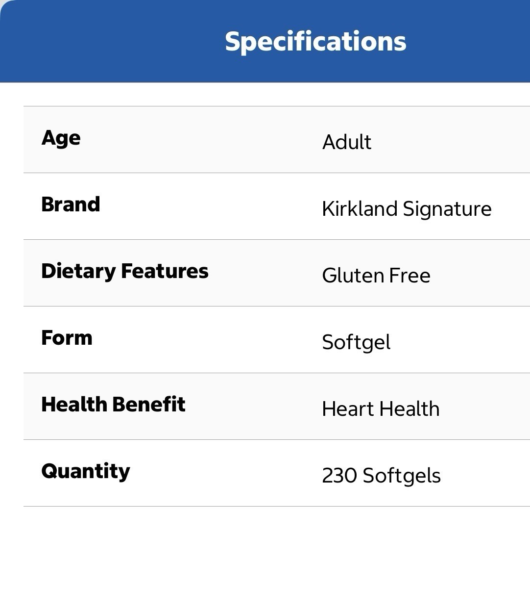 Kirkland Signature Wild Alaskan Fish Oil 1400 mg, 230 Softgels Gluten-free