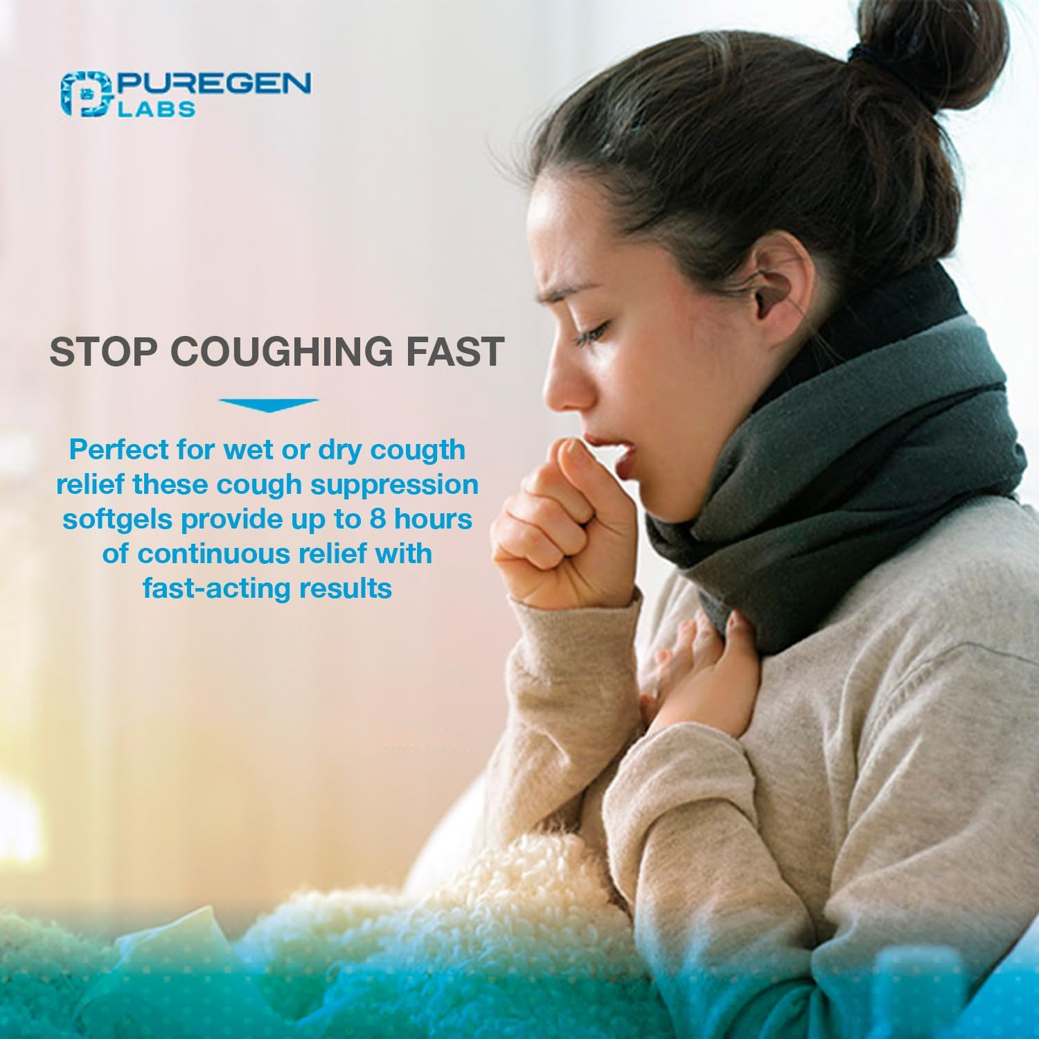 Cough Relief for Adults Dextromethorphan Hbr 15Mg (60 Softgels) 8-Hour, Non-Drow