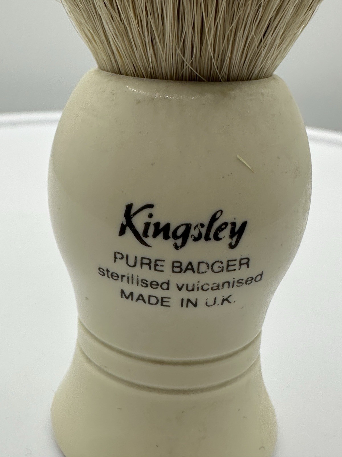 Vintage Kingsley Pure Badger Shave Brush Made In The United Kingdom EUC
