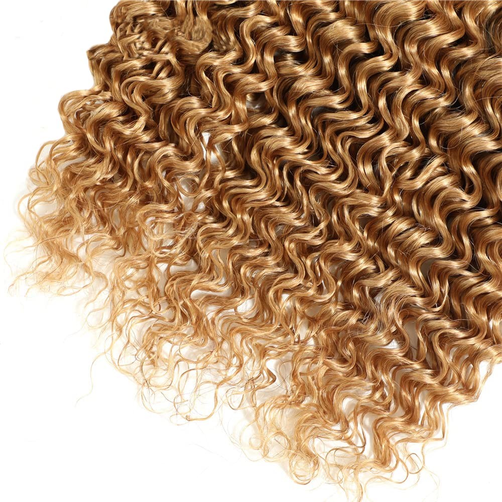 Younghann 24 26 28 Inch Color 27 Bundles Human Hair Honey Blonde Deep Wave