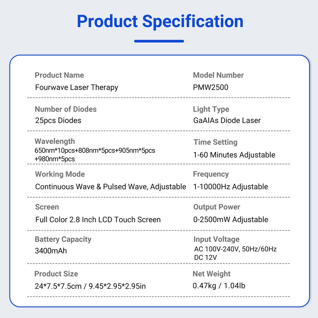 LLLT Laser Therapy for Human Pets Red Light Physiotherapy for Joints Pain 2500mW
