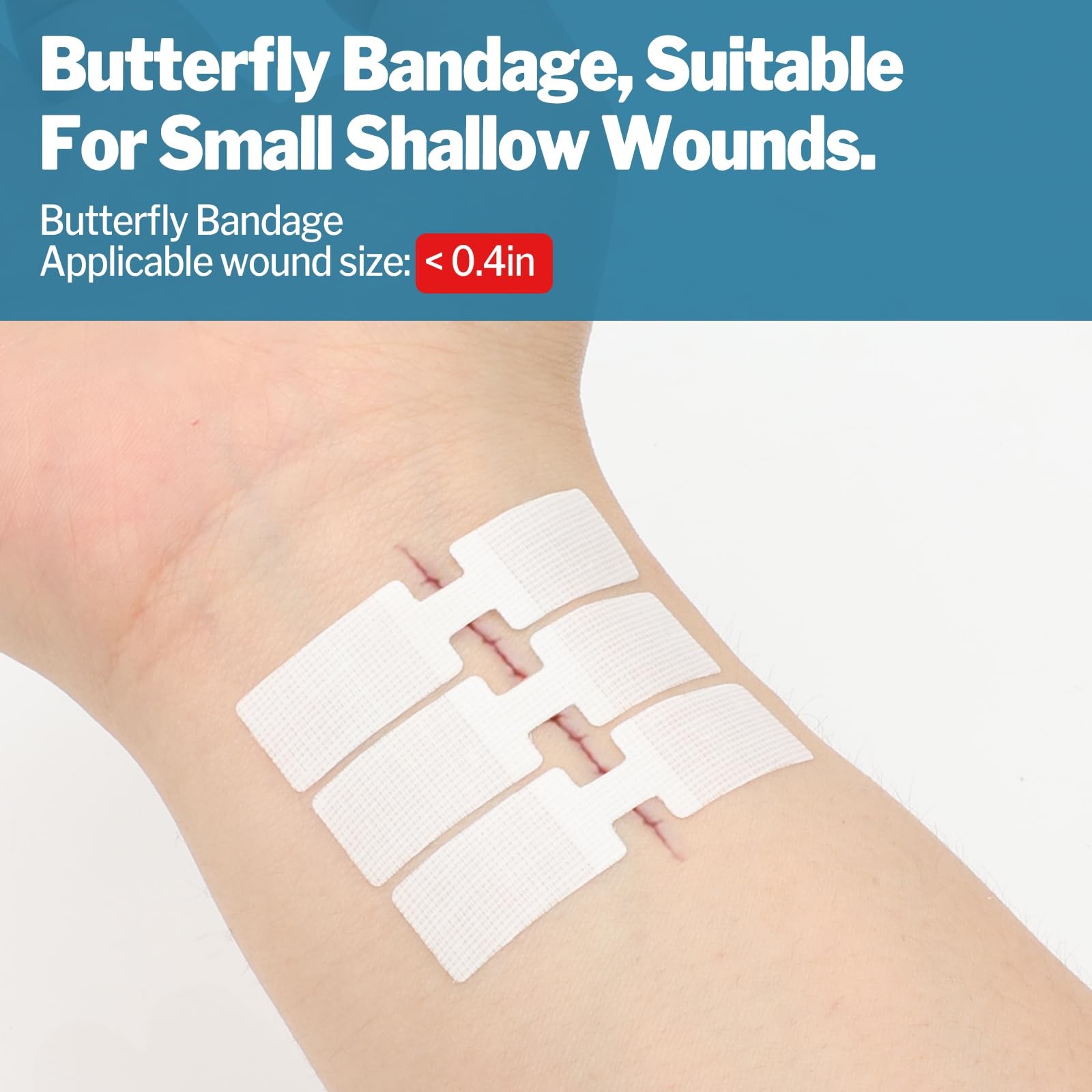 14 Pack Emergency Wound Closure Kit With Butterfly Bandages & Zip Stitch Device