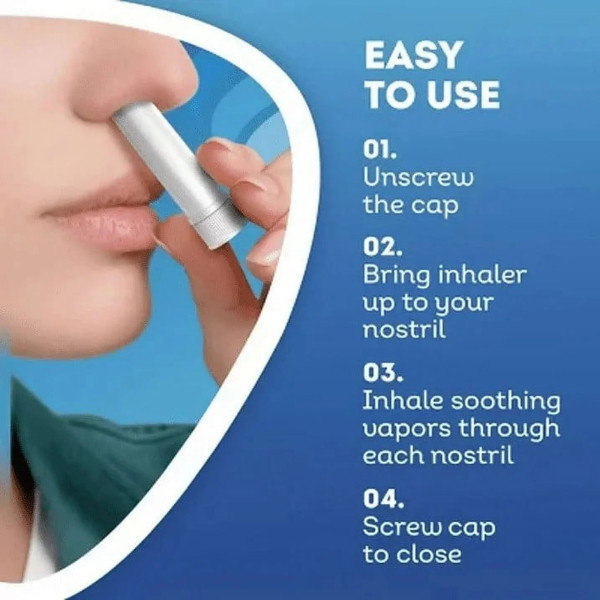 Vicks Nasal Inhaler Travel Size With Keyring Portable Pack of 12 0.02oz/0.5ml