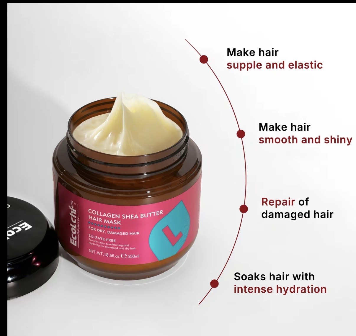ECOLCHIPRO 18.6oz Collagen Shea Butter Hair Mask Deep Repair for Dry Hair