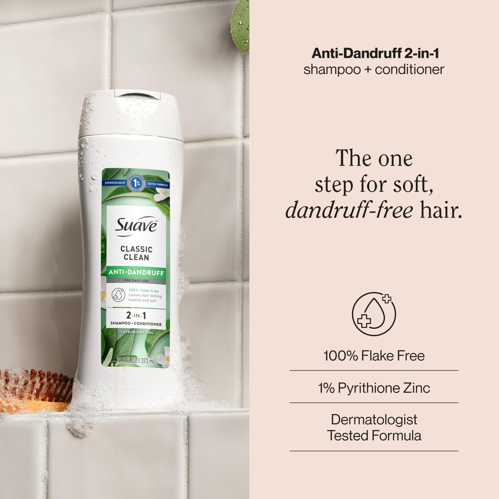 Suave Anti Dandruff 2 IN 1 Shampoo & Conditioner 12.6 Fl Oz (Pack of 1), N/A