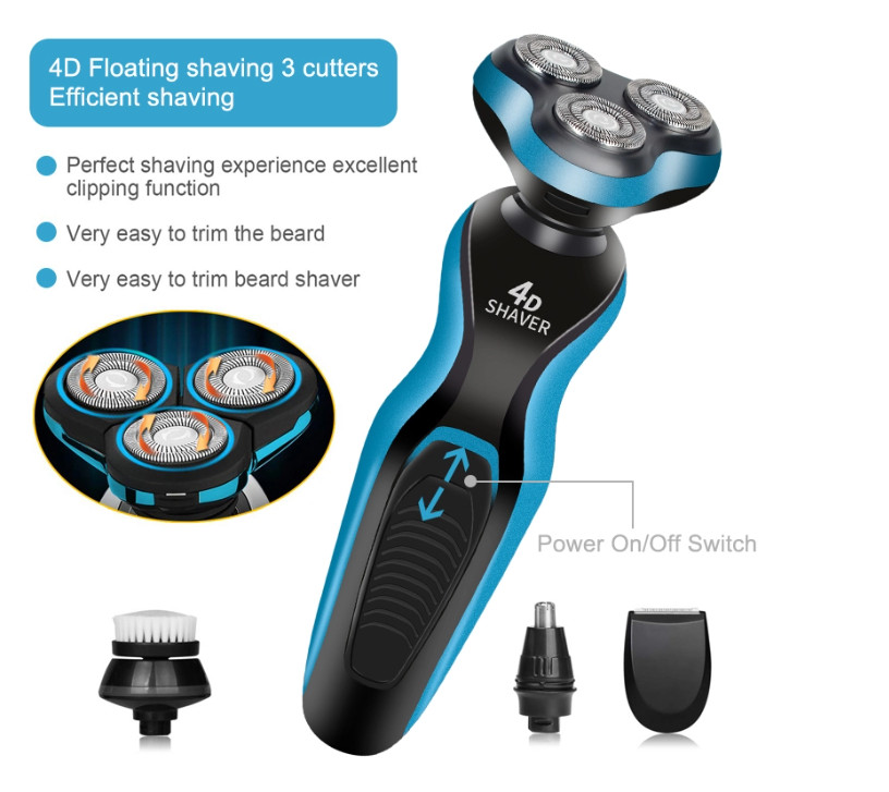4-in-1 Electric Shaver Razor Waterproof Cordless Rechargeable Head Beard Trimmer
