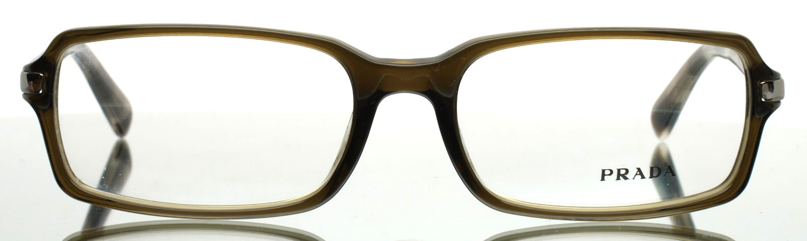 PRADA VPR04N-A 0AQ-1O1 Olive Mens Rectangle Full Rim Eyeglasses 55-17-140 B:32