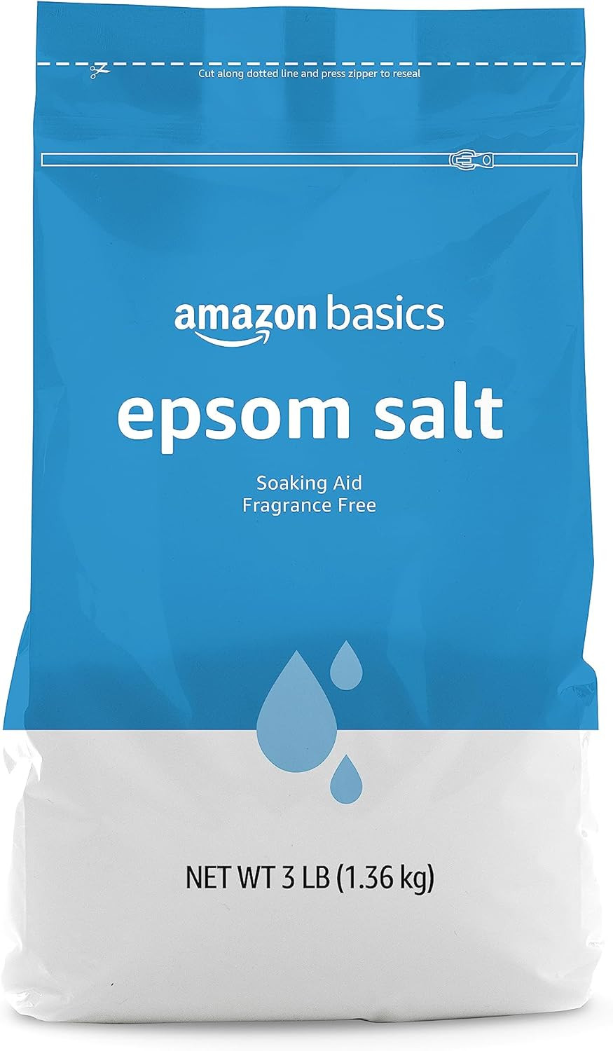 BIG SALE! Amazon Basics Epsom Salt Soak Unscented, Magnesium Sulfate USP 3 Pound