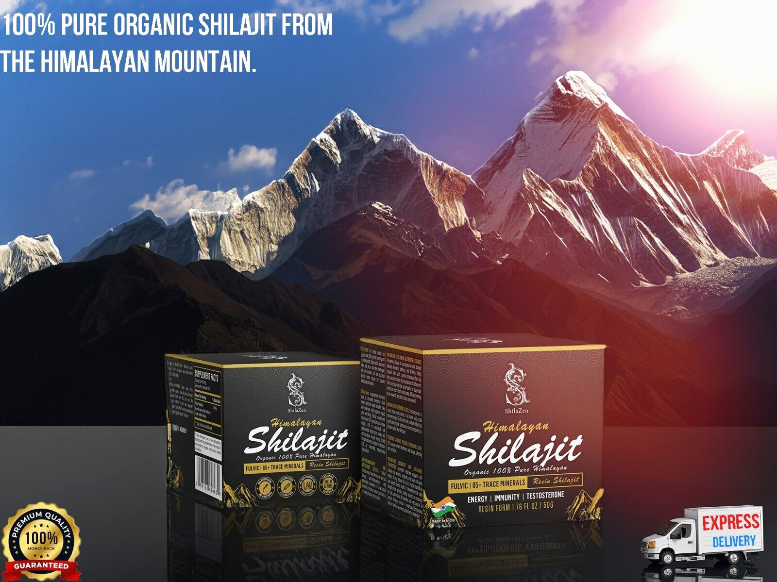 100% Pure Himalayan Shilajit, Soft Resin, Organic, Extremely Potent, Fulvic Acid