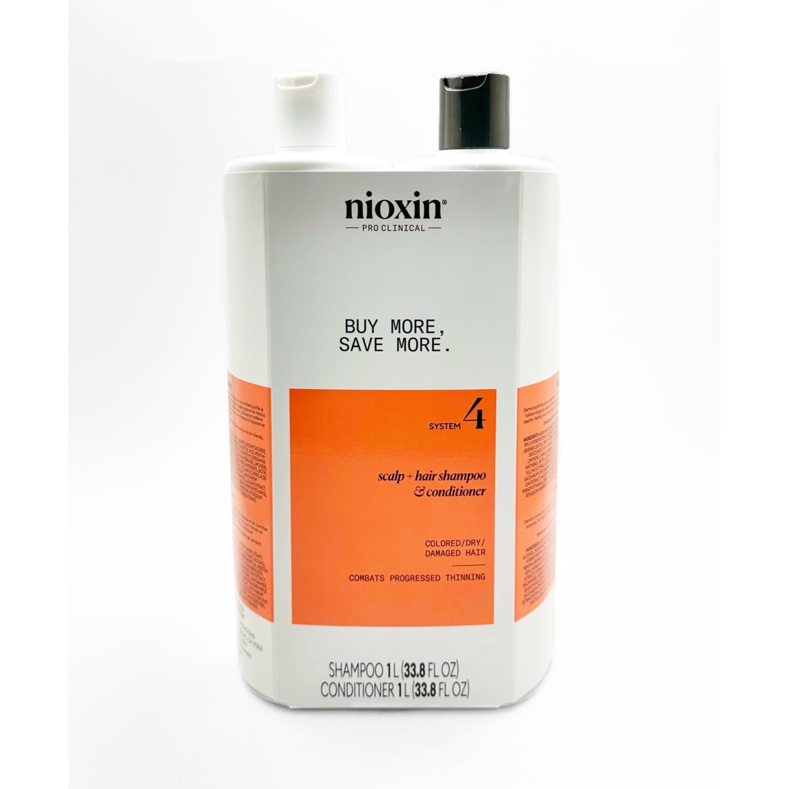 Nioxin System 4 Shampoo and Conditioner Duo Liters, 33.8 oz each