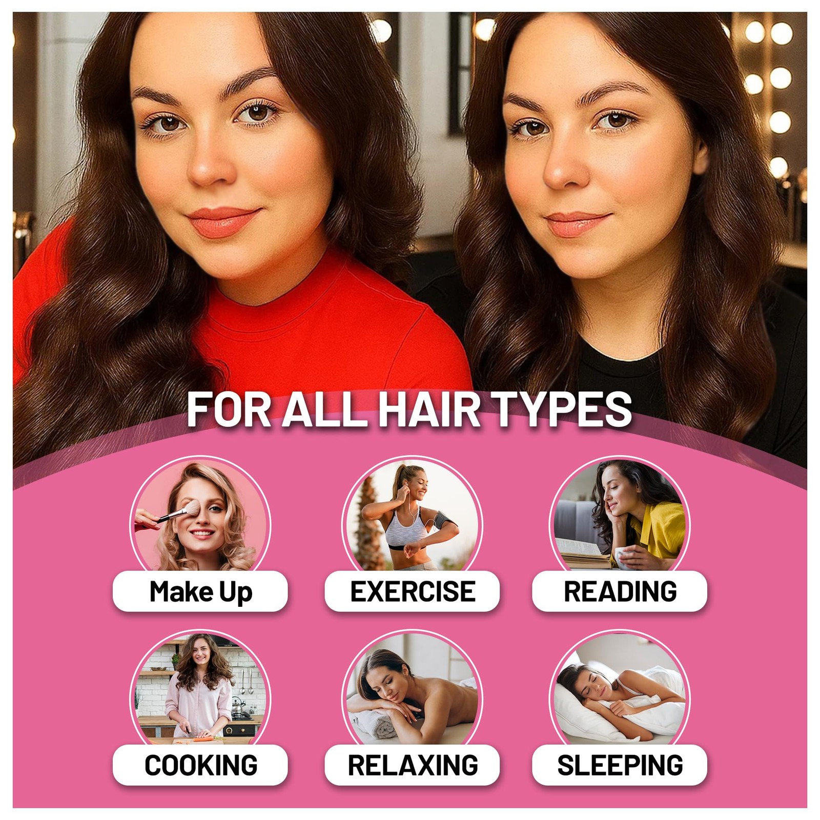 13-in-1 Heatless Curls Overnight,8 PCS Overnight Blowout Extra Long