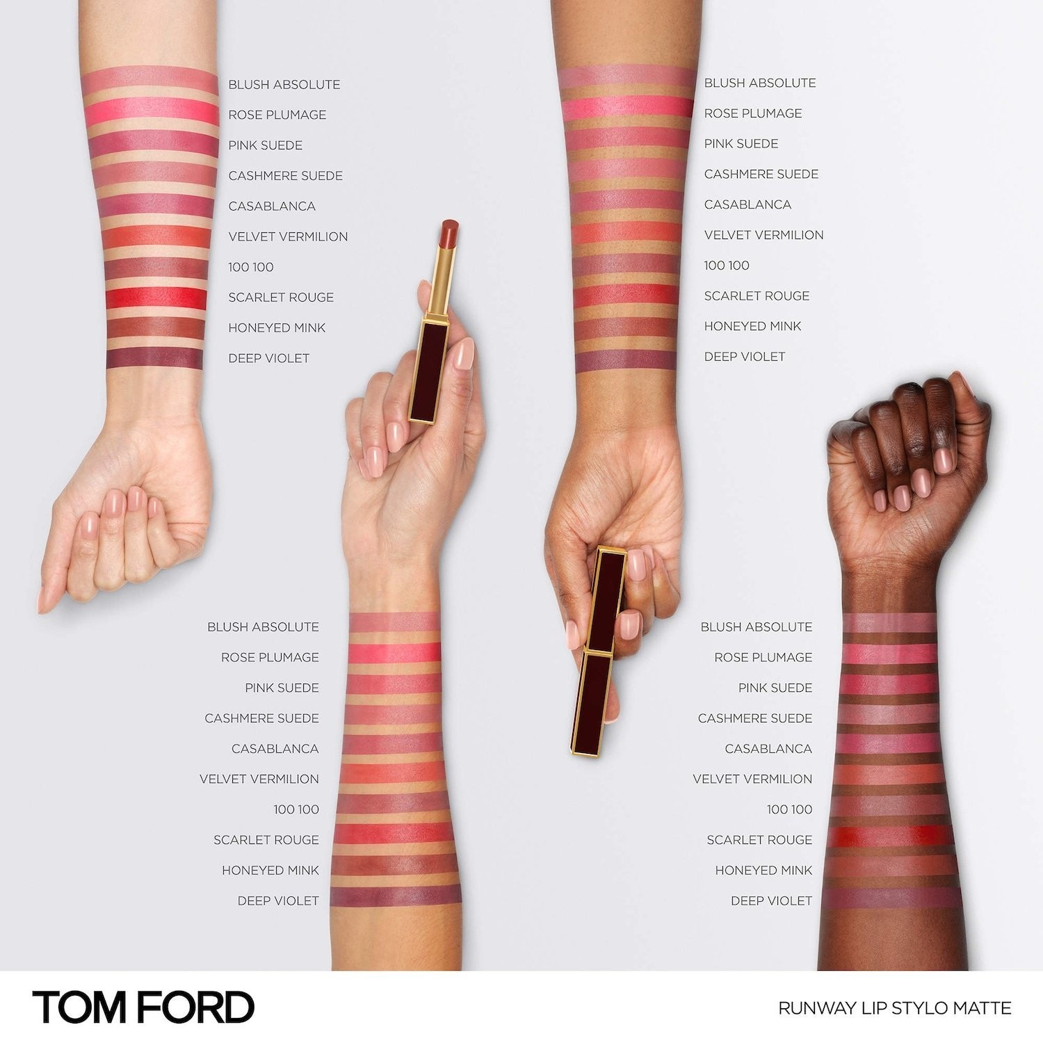 Authentic TOM FORD Runway Lip Stylo Matte Lipstick,10 SHADES,0.07oz/2g