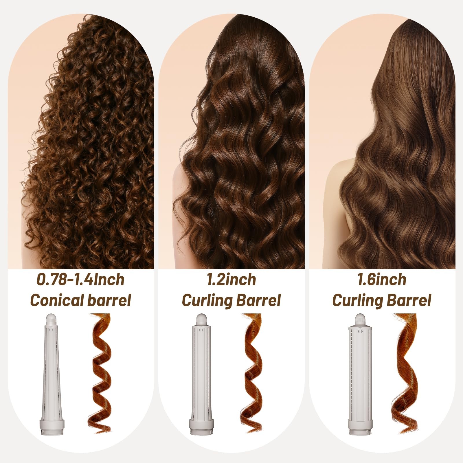AFDD 1.6in Long Hair Curling Barrel Attachment Compatible with Shark FlexStyle,