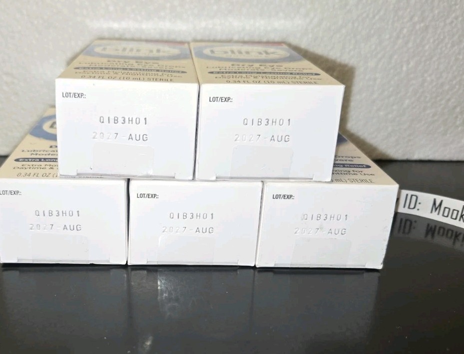 EXP 03/2026+! 5 Box Lot BLINK Gel Tears MODERATE SEVERE Eye Drops 0.34 OZ 10mL