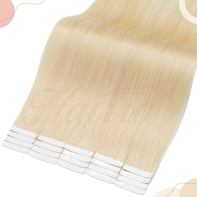 Tape In 12″-24″ Remy 100% Real Russian Human Hair Extensions Invisible Skin Weft