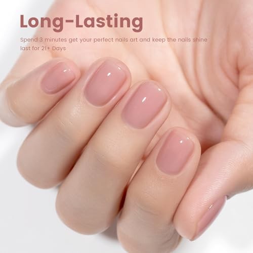 Nude Gel Nail Polish Neutral Skin Tone Sheer Jelly Gel Polish Gray Mauve Pink