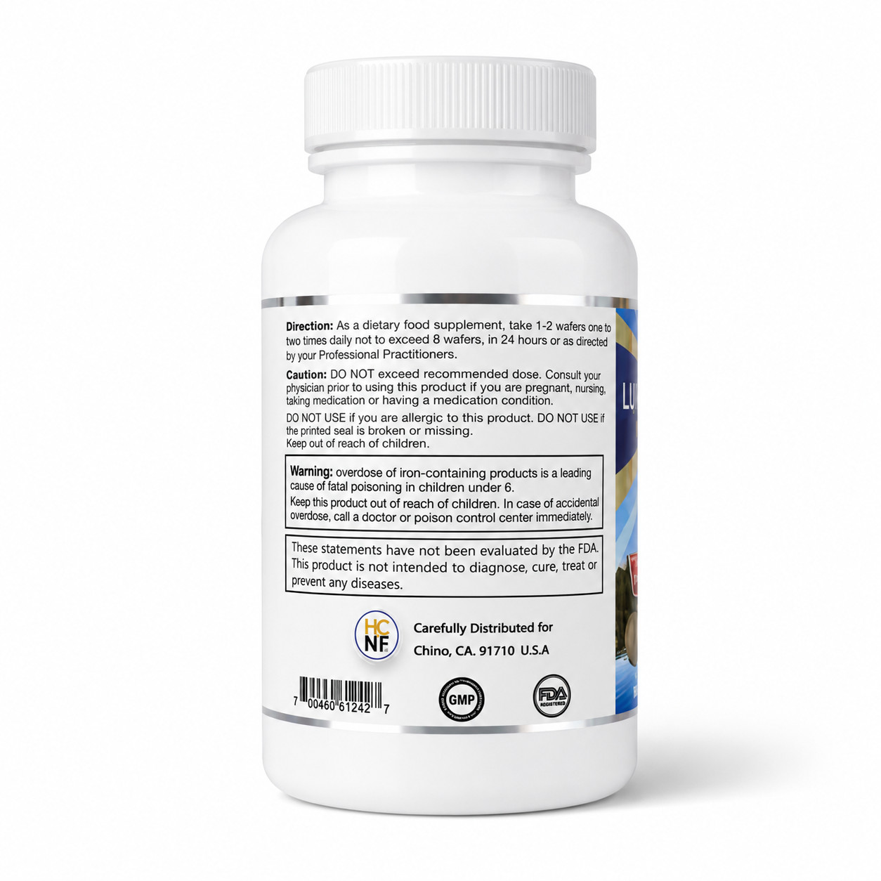 HCNF Lungs Plus Extra Strength 120 Tablets Respiratory Lung Support Supplement