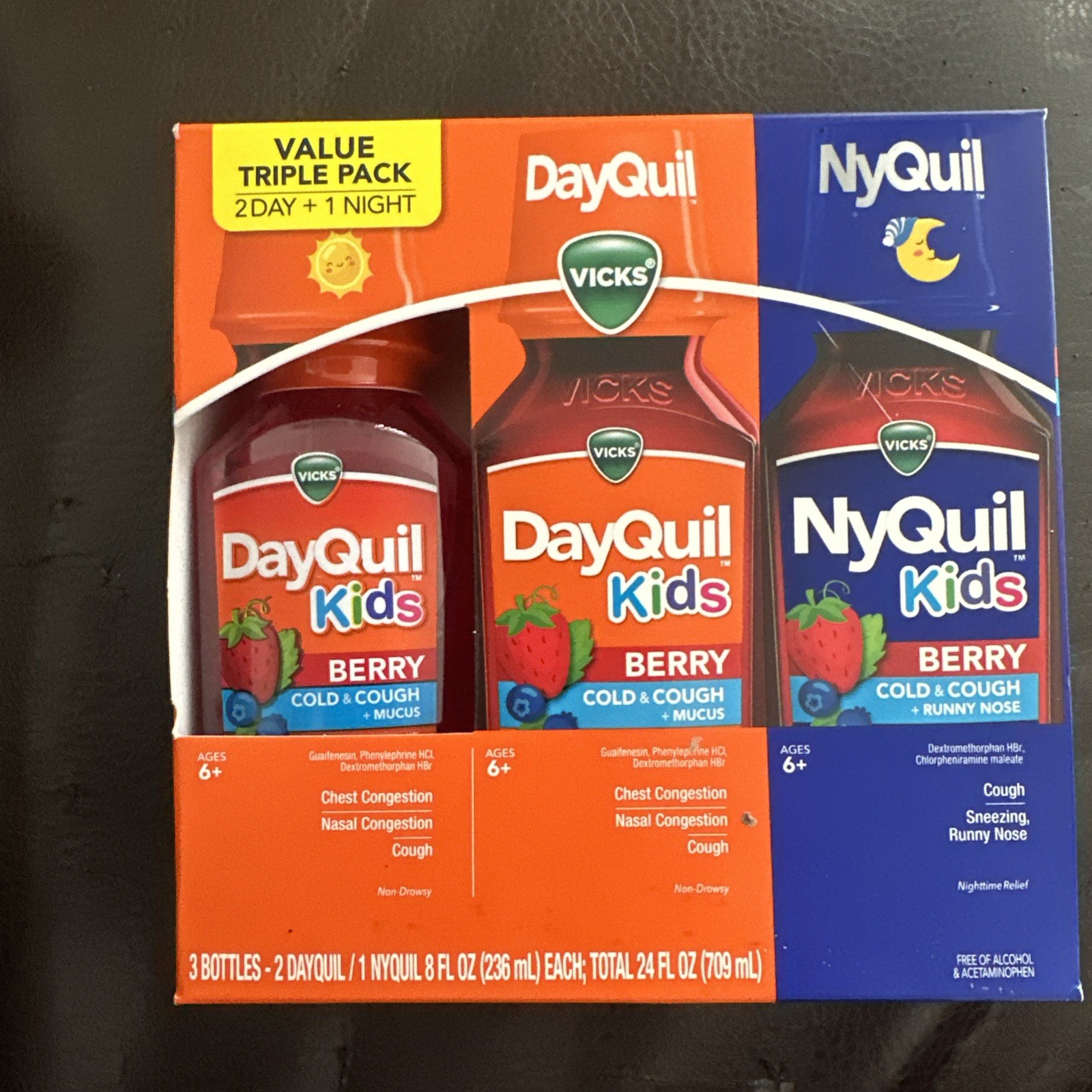 Vicks DayQuil/NyQuil Kids Cough & Cold Mucus 2 Day/1 Night Triple Exp 03/2027