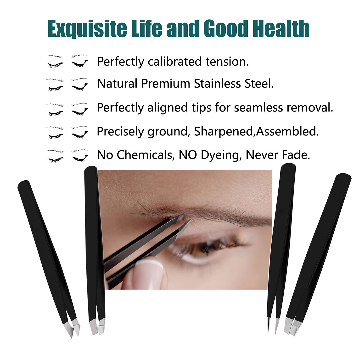 Ludoupier 41 Pieces Tweezers Set Travel Case Precision Upgrade Professional