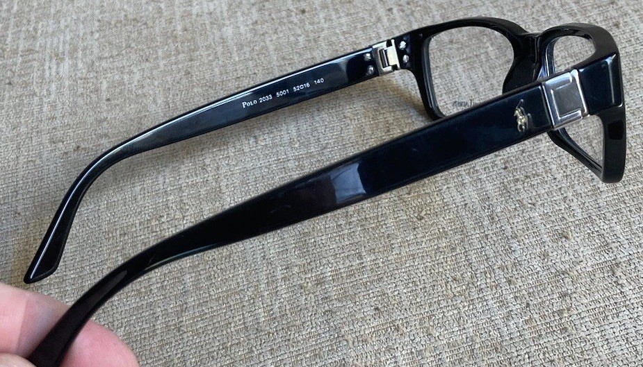 RALPH LAUREN POLO 2033 5001 Shiny Black Full Acetate Frame Men’s Eyeglasses 140