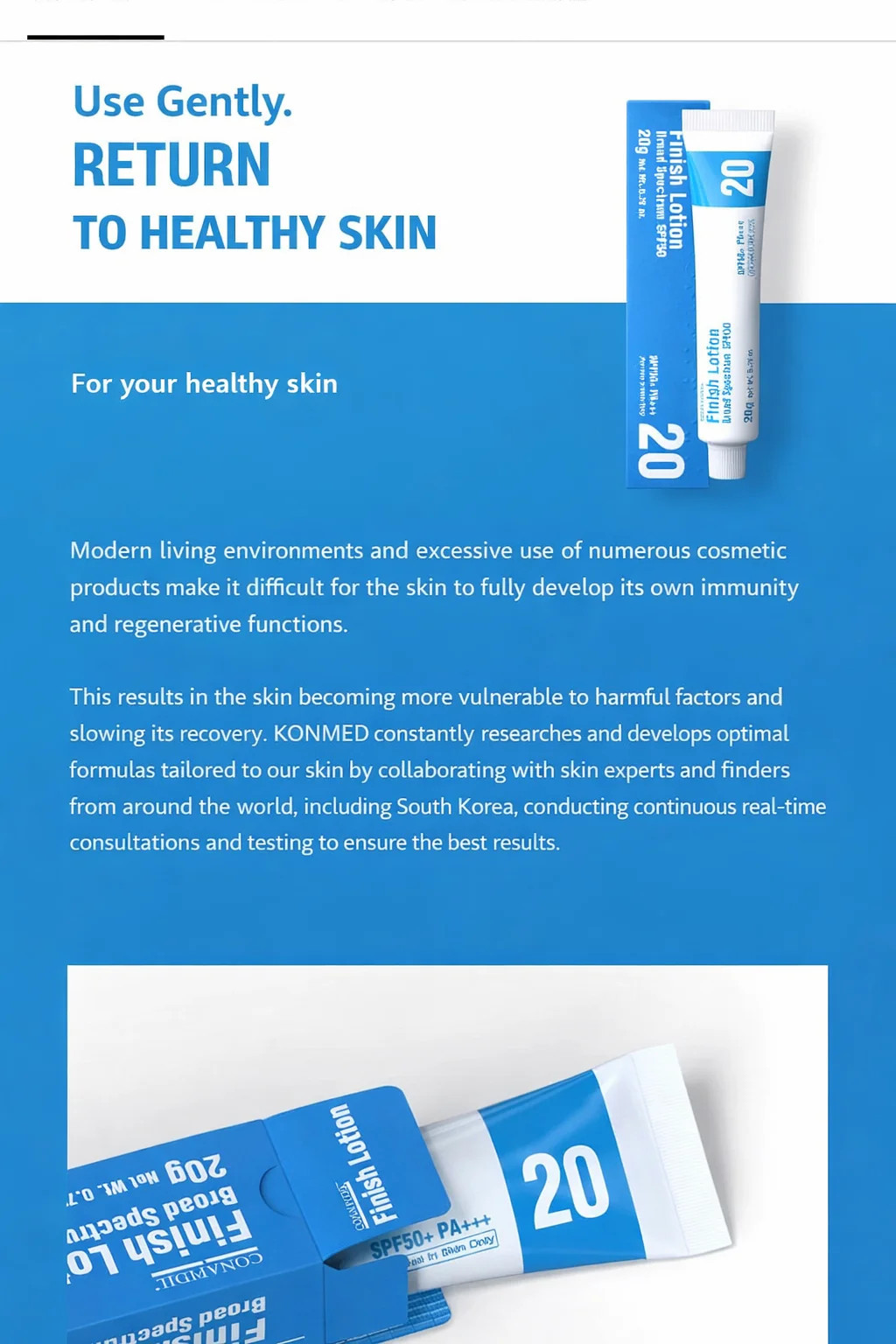 CONAPIDIL Finish Lotion SPF50+ PA+++ DailySunProtection Moisturizing Cream20g
