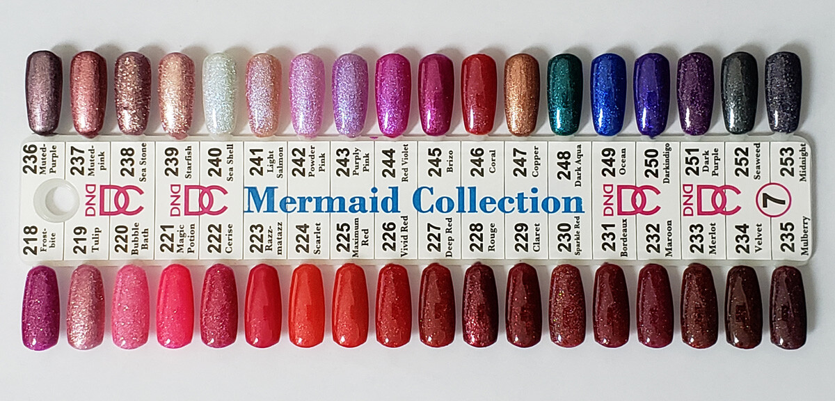 DND DC Mermaid Glitter Gel 0.5 oz LED/UV DND Gel Polish – Pick Any.