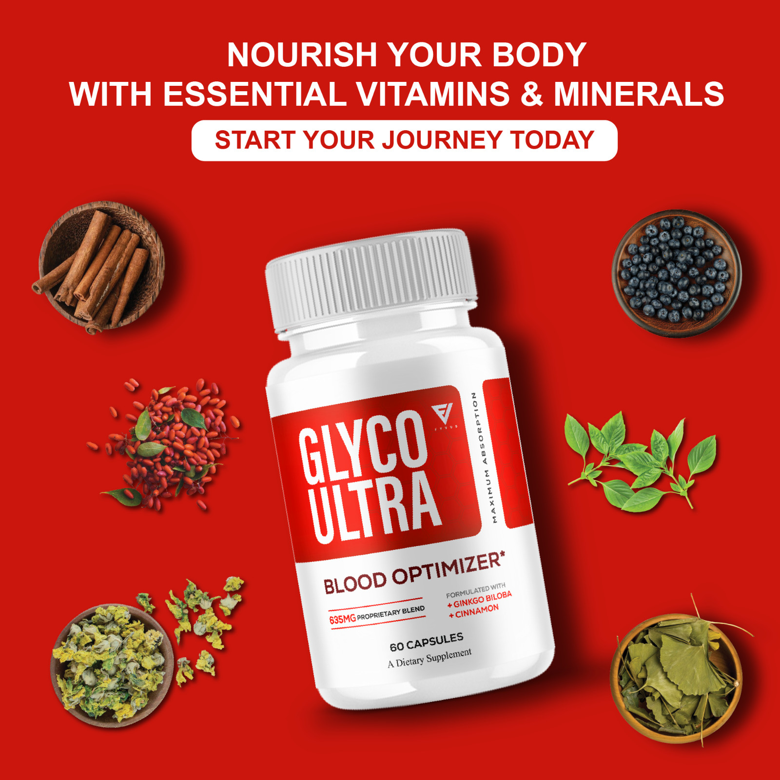 Glyco Ultra Blood Optimizer, Glyco Ultra Max Strength (60 Capsules)