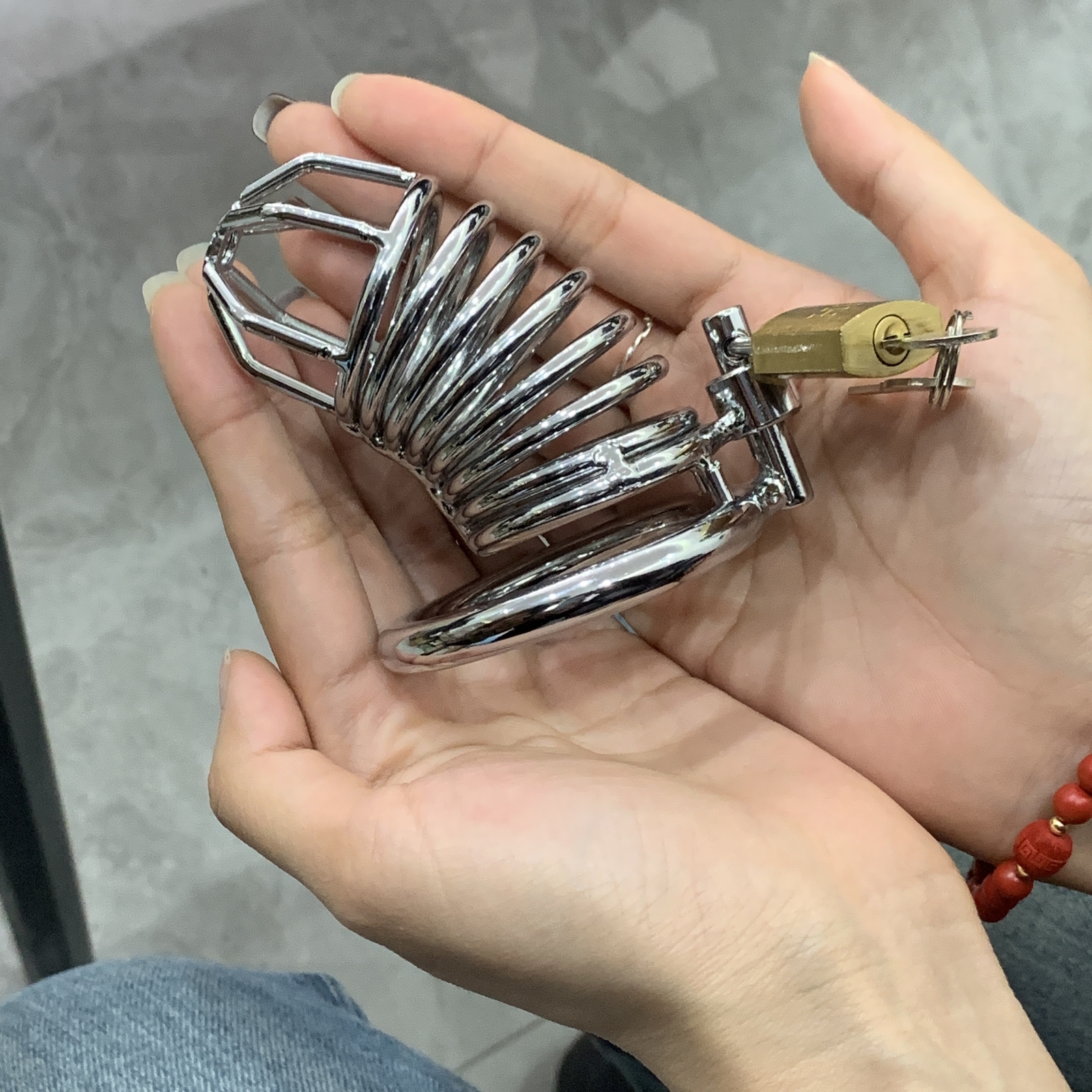 Metal Stainless Steel Chastity Cage Device for Male Lockable Restraint Rings Men