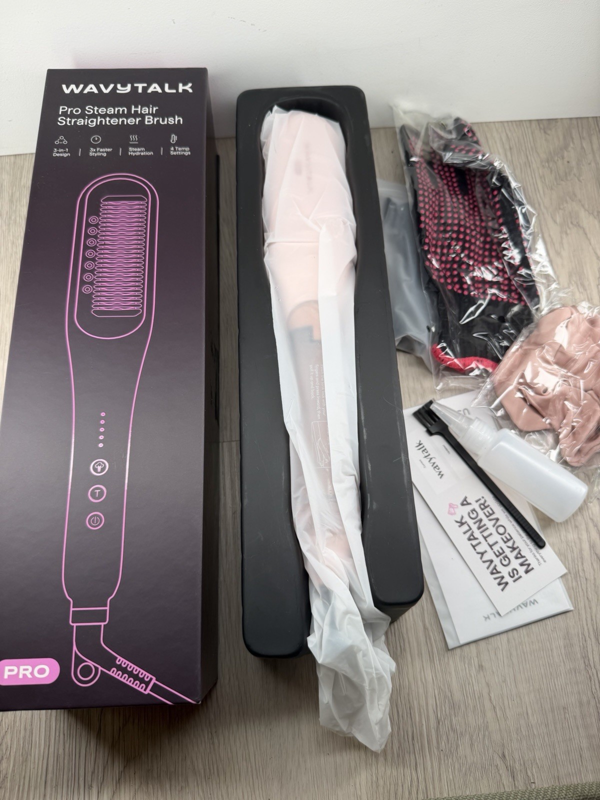 Wavytalk Pro Steam Hair Straightener Brush, Steamline Pro 3 in 1 Straightener