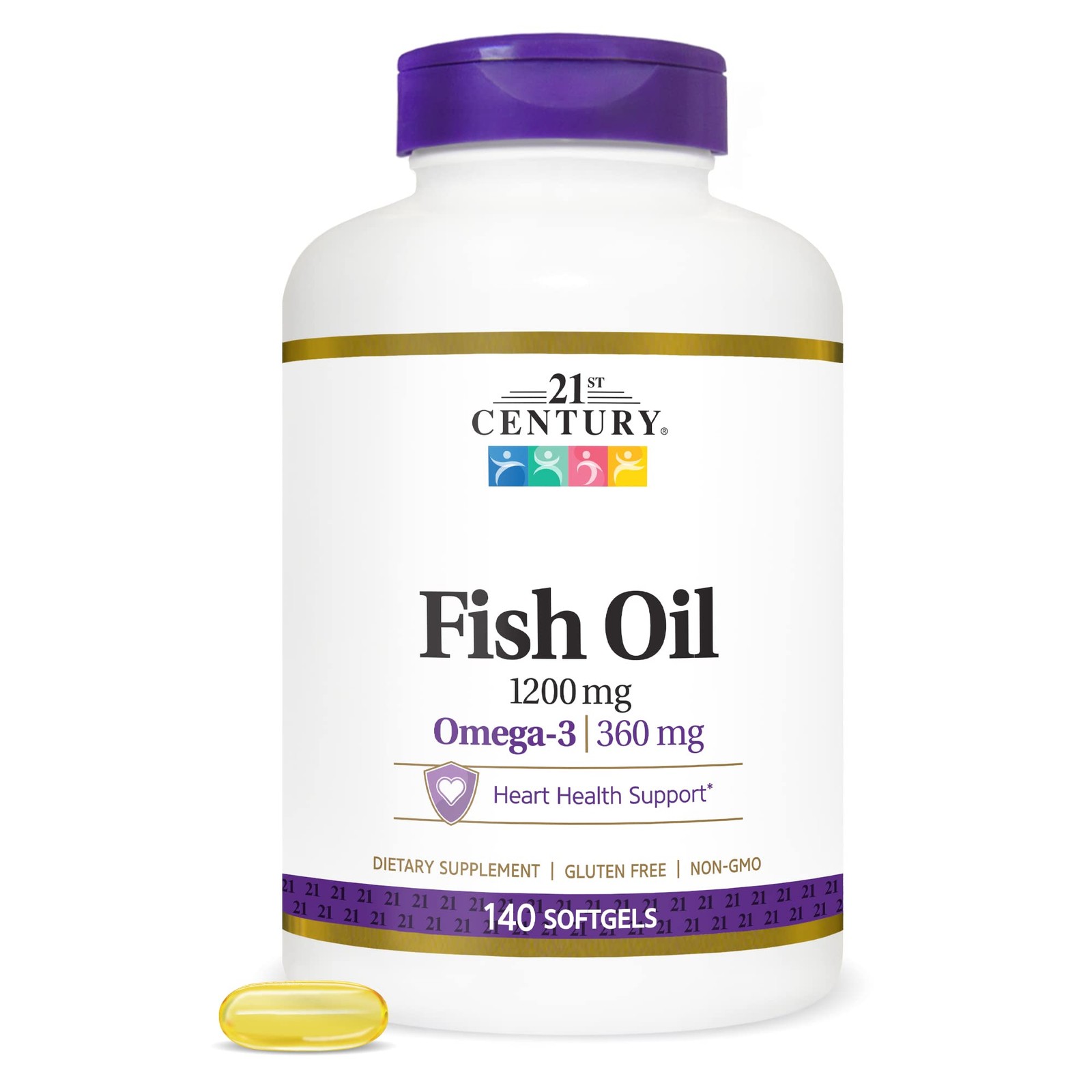 Fish Oil 1200 mg Softgels 140 Count 21st Century Model 27348