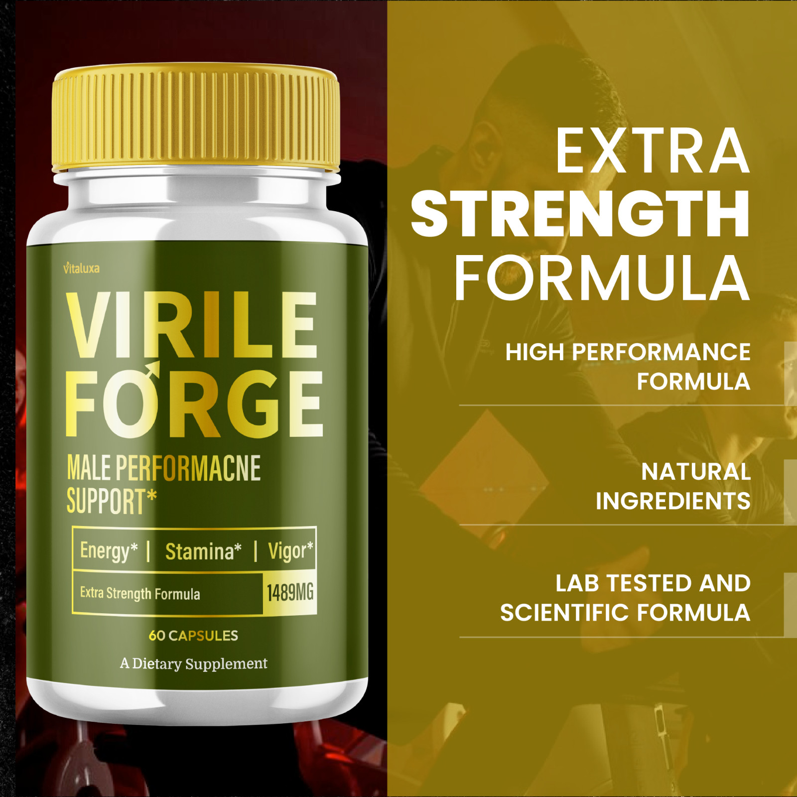 (5 Pack) Virile Forge for Men Advanced Male Performance Capsules (300 Capsules)