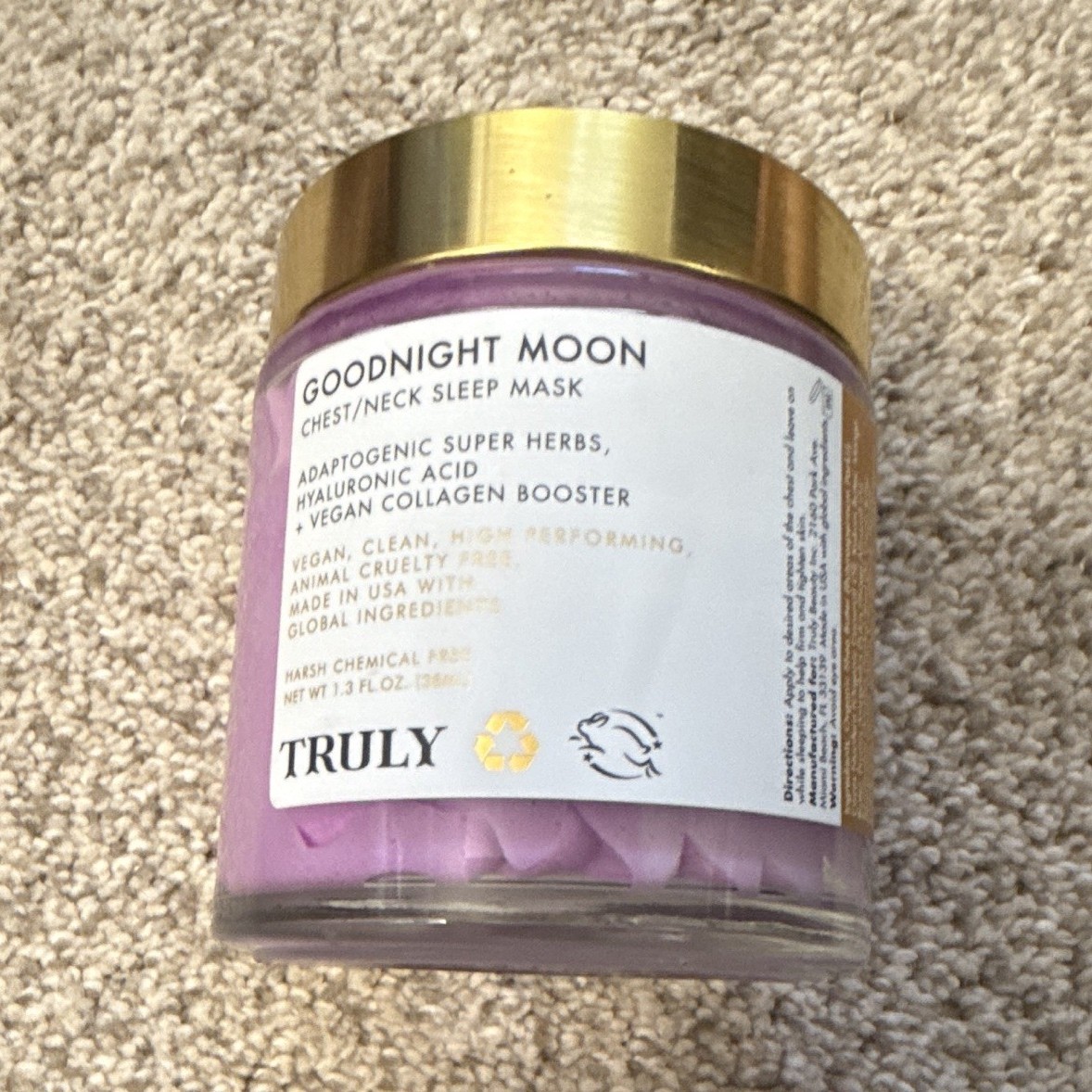 Truly Goodnight Moon Hydrating Night Mask Hyaluronic Acid Chest/Neck 1.7oz