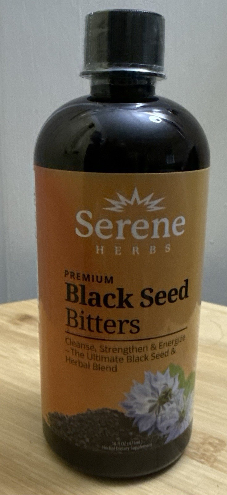Serene Herbs Black Seed Bitters Cleanse Strength Energize 16oz