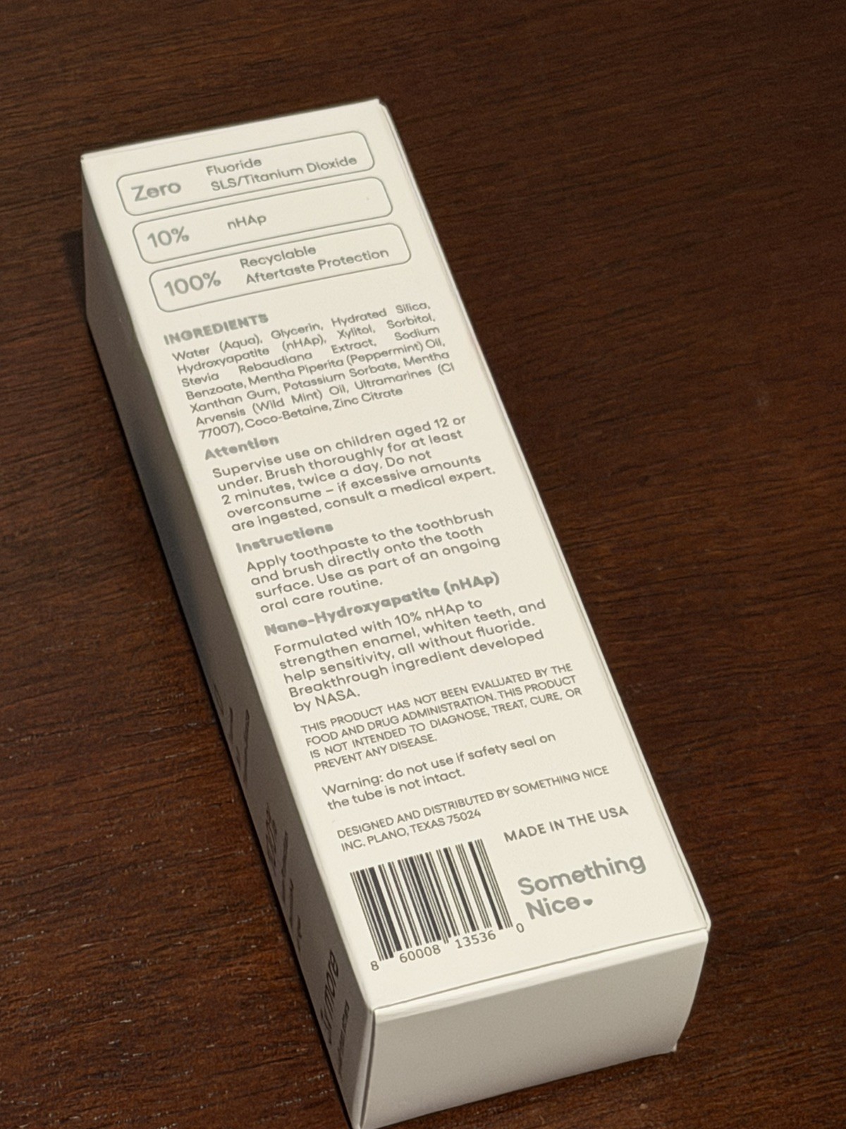 Something Nice Zero Pro Premium Toothpaste Soft Mint 4oz NEW Sealed Fast Ship