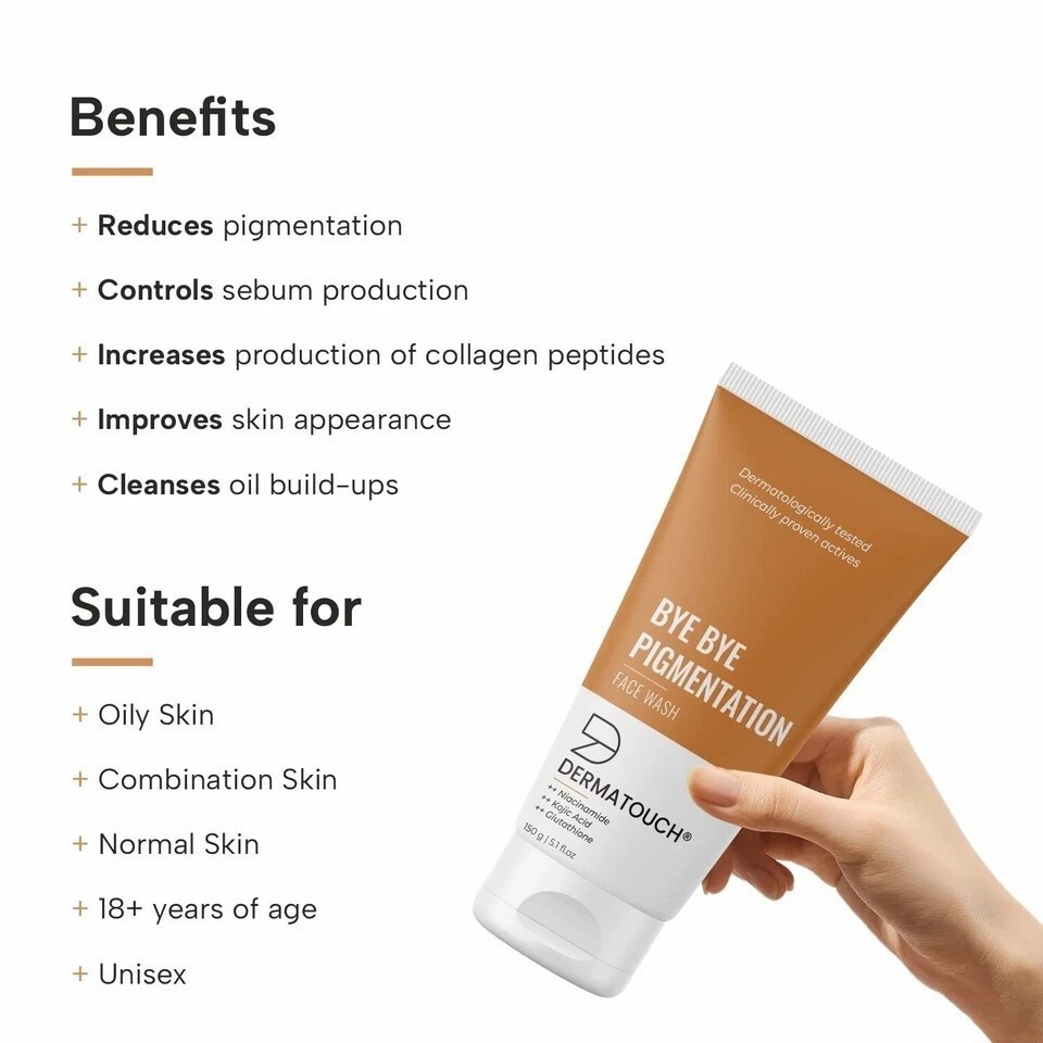DERMATOUCH Bye Bye Pigmentation Face Wash || Anti Pigmentation 150g pack 1