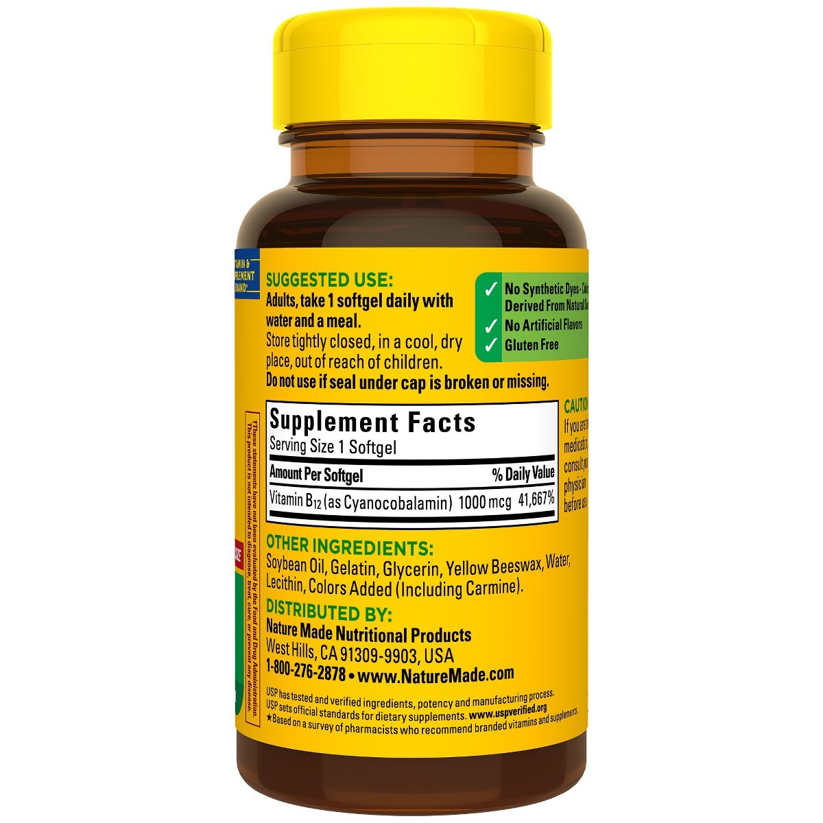 Nature Made Vitamin B12 (1000 mcg), B12 Vitamin Softgels for Energy 150ct