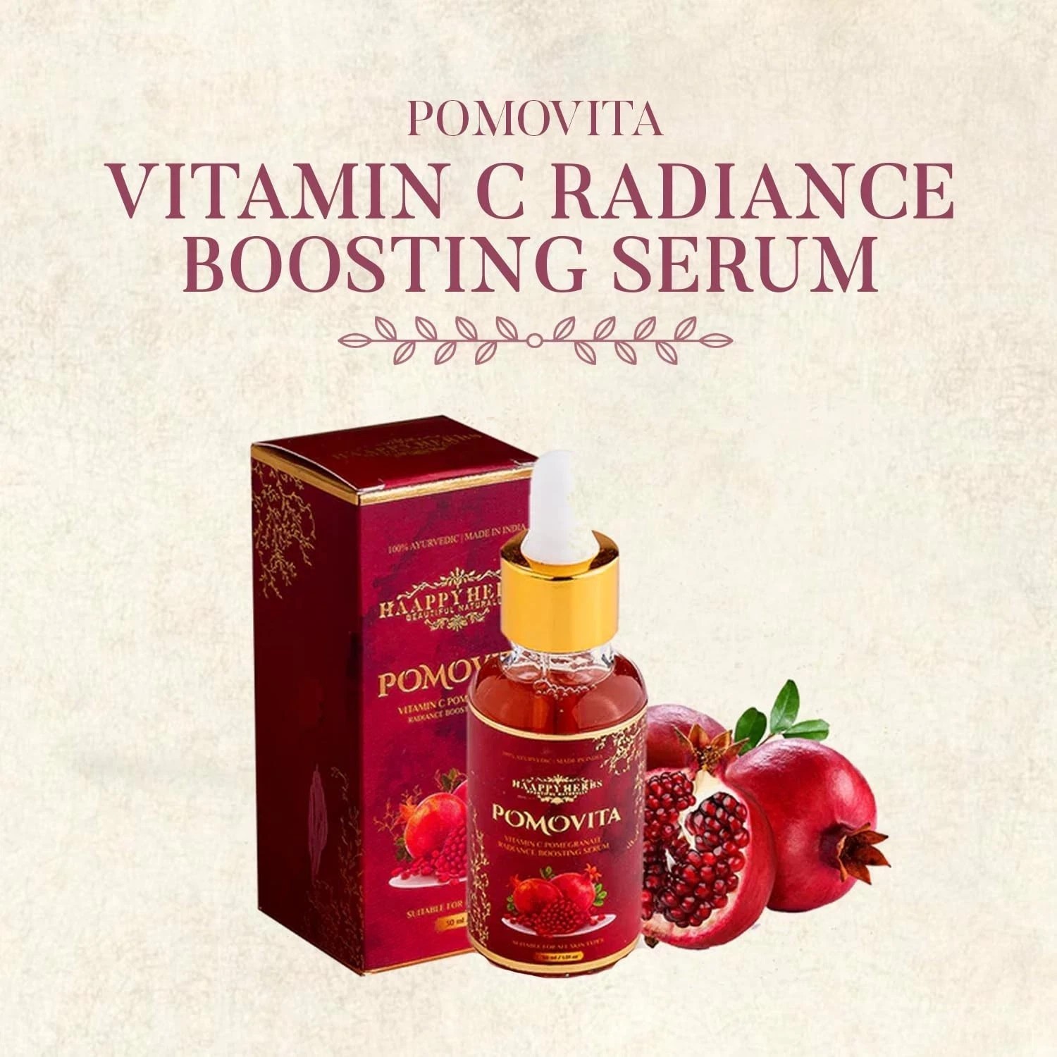 Haappy Herbs Pomovita Vitamin C Pomegranate Radiance Boosting Serum 30ml