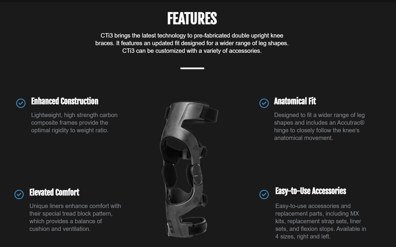 Ossur CTI3 Knee Brace for ACL, MCL, LCL, PCL or Instabilities – 33% OFF MSRP