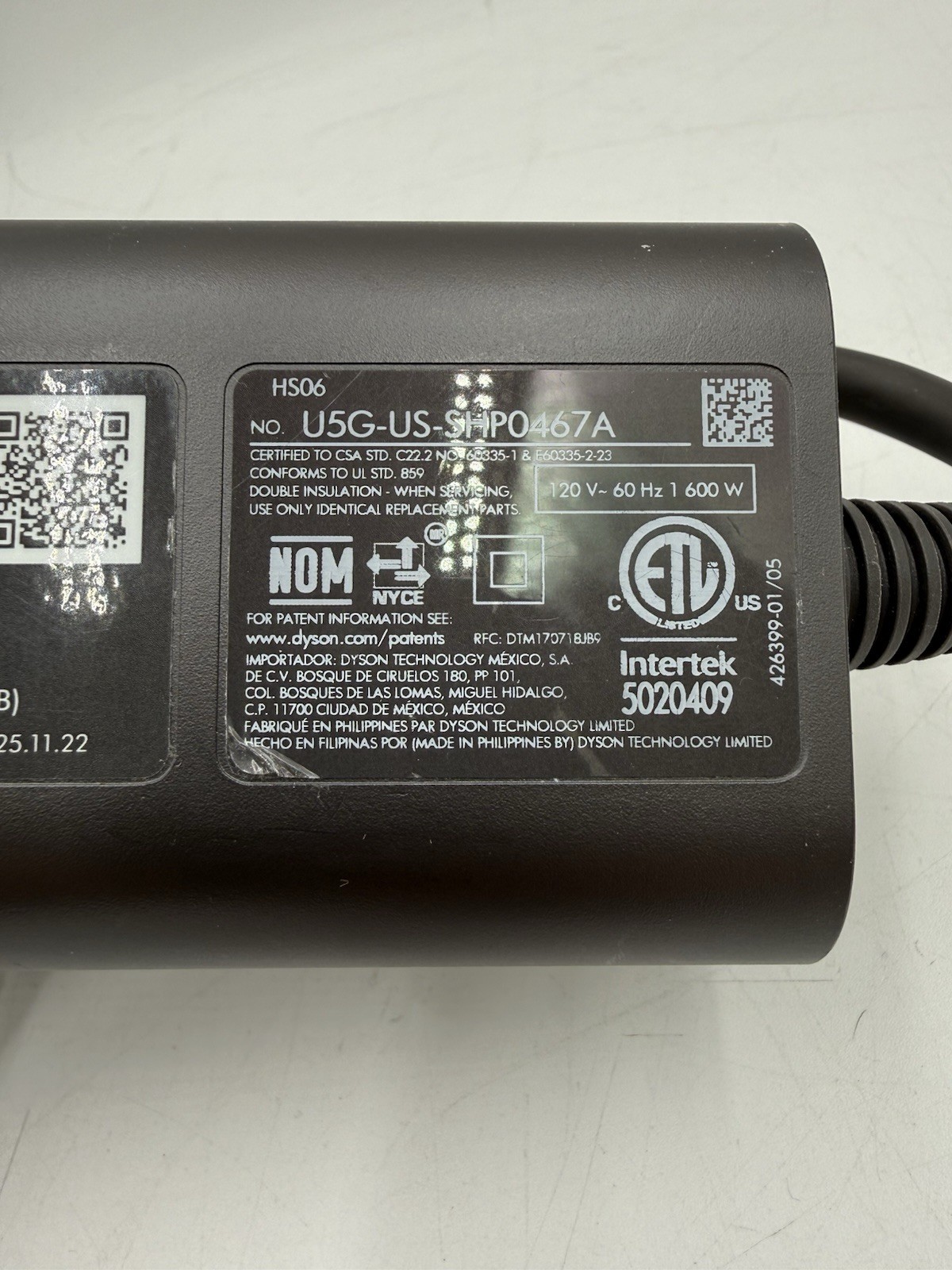 Dyson Airstrait HS06 Wet to Dry Hair Straightener Nickel Copper Tested