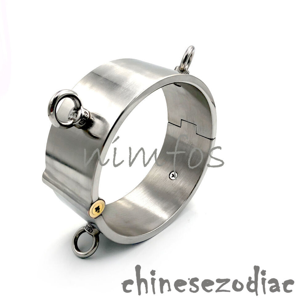 6CM High Heavy Duty 4 Ears Stainless Steel Neck Collar Restraint with Press Lock