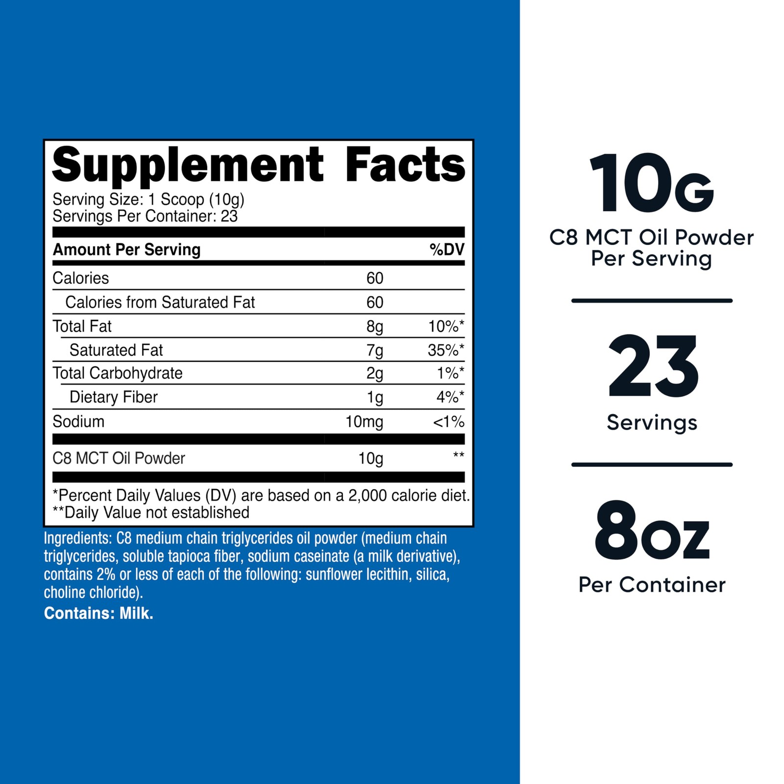 Nutricost C8 MCT Oil Powder 23 Servings (8oz) – 8.1 Ounce (Pack of 1), Red