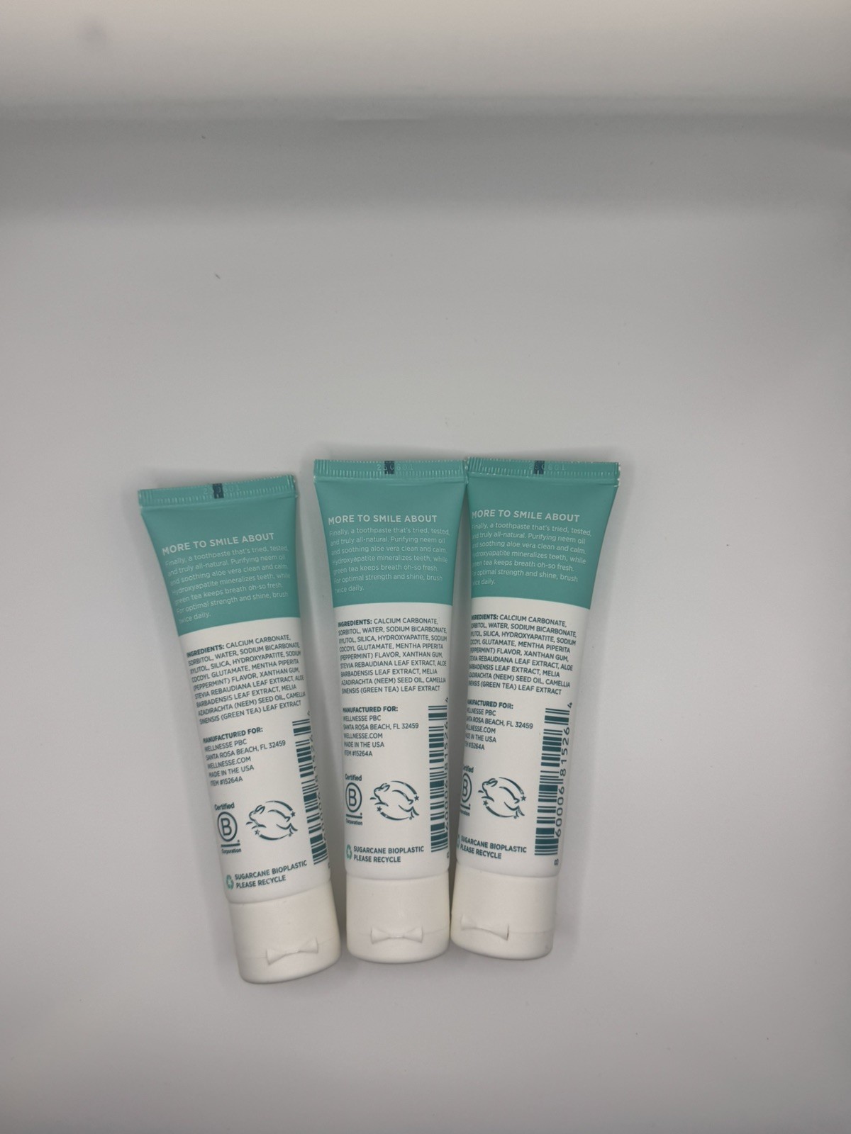 (6) Wellnesse Whitening Hydroxyapatite Toothpaste 1.75oz Xylitol
