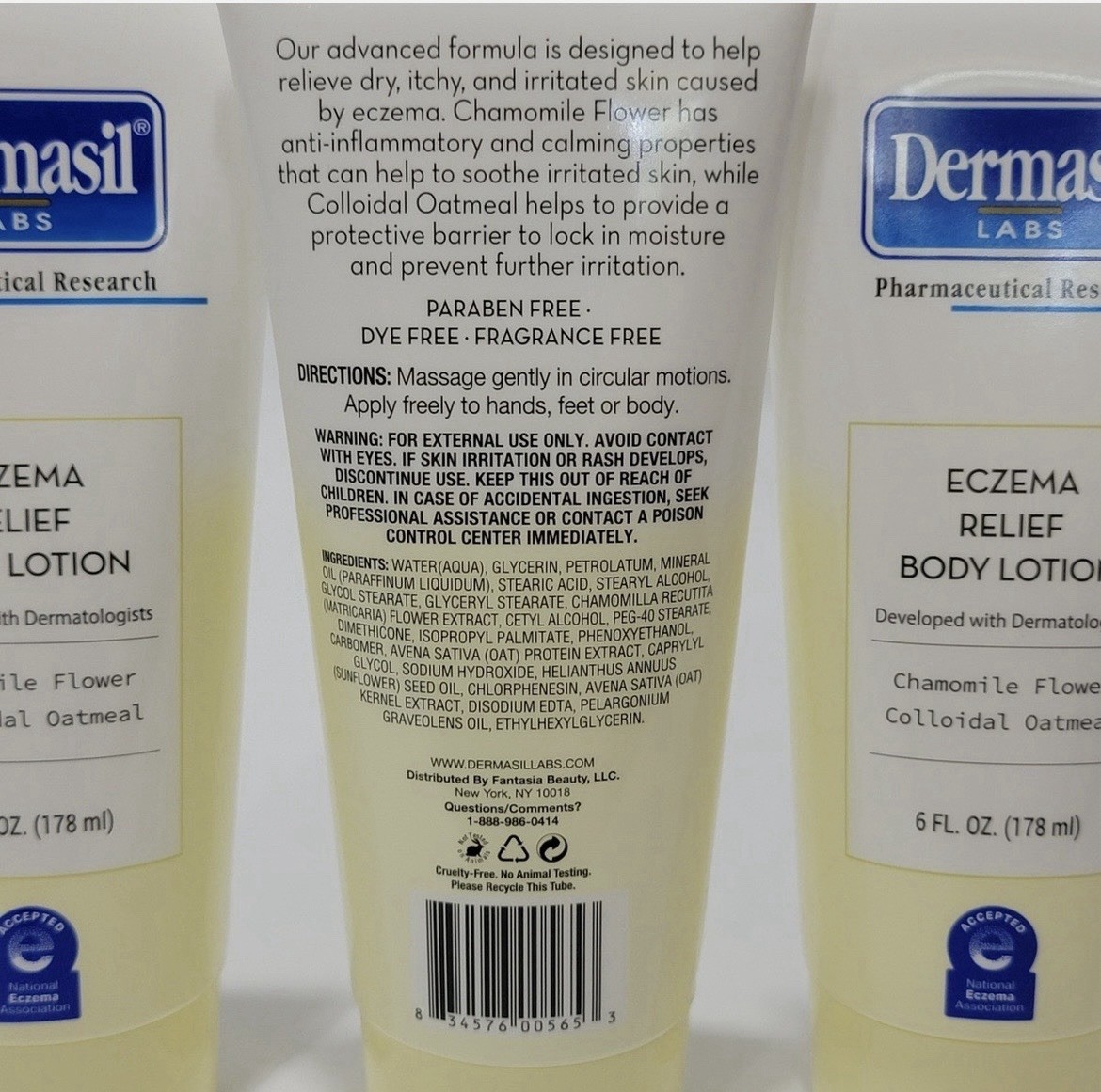6-pack Dermasil Labs Eczema Relief Lotion Colloidal Oatmeal Fragrance-Free 6oz