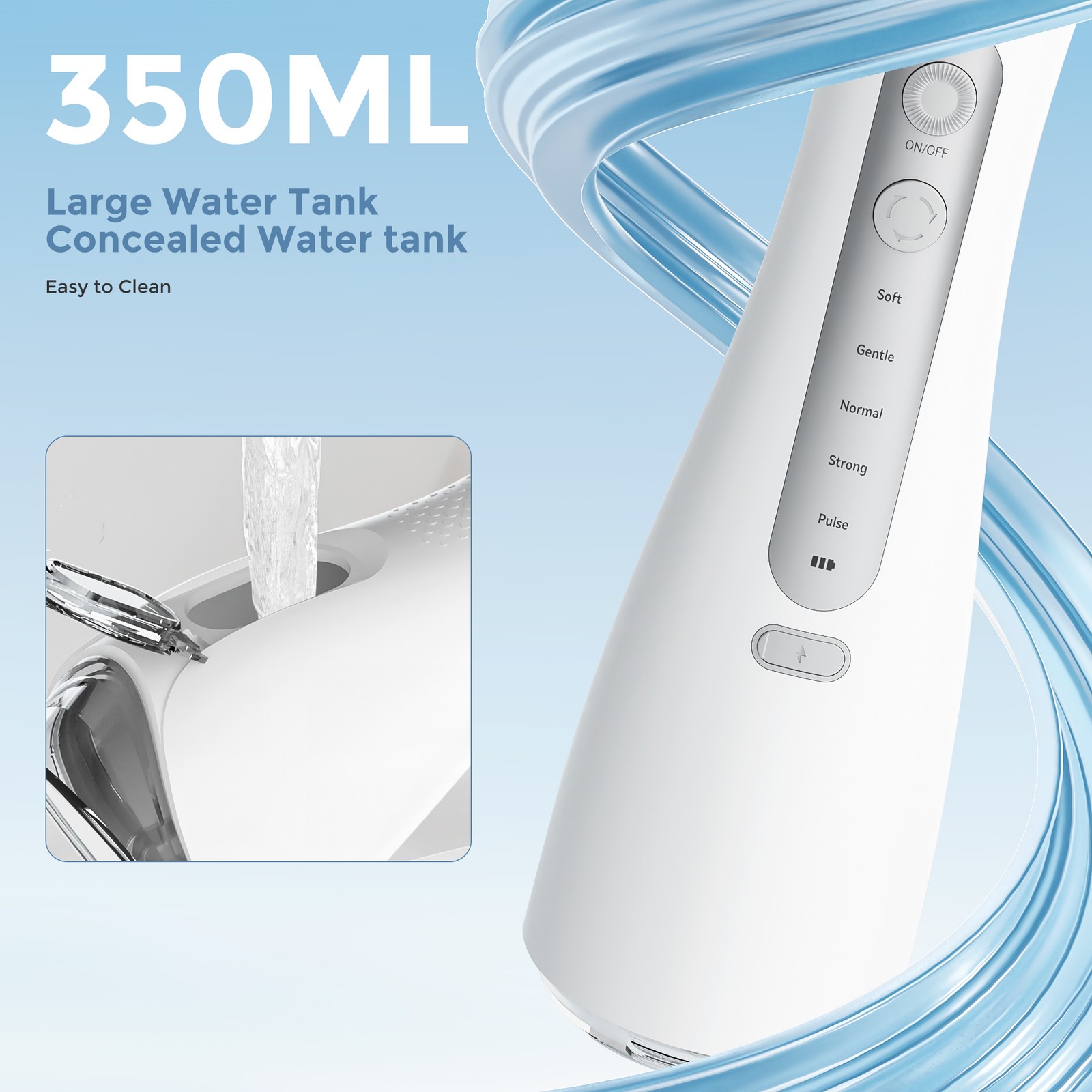 SEJOY Cordless Dental Water Flosser for Teeth Oral Irrigator Travel 6 Jet Tips