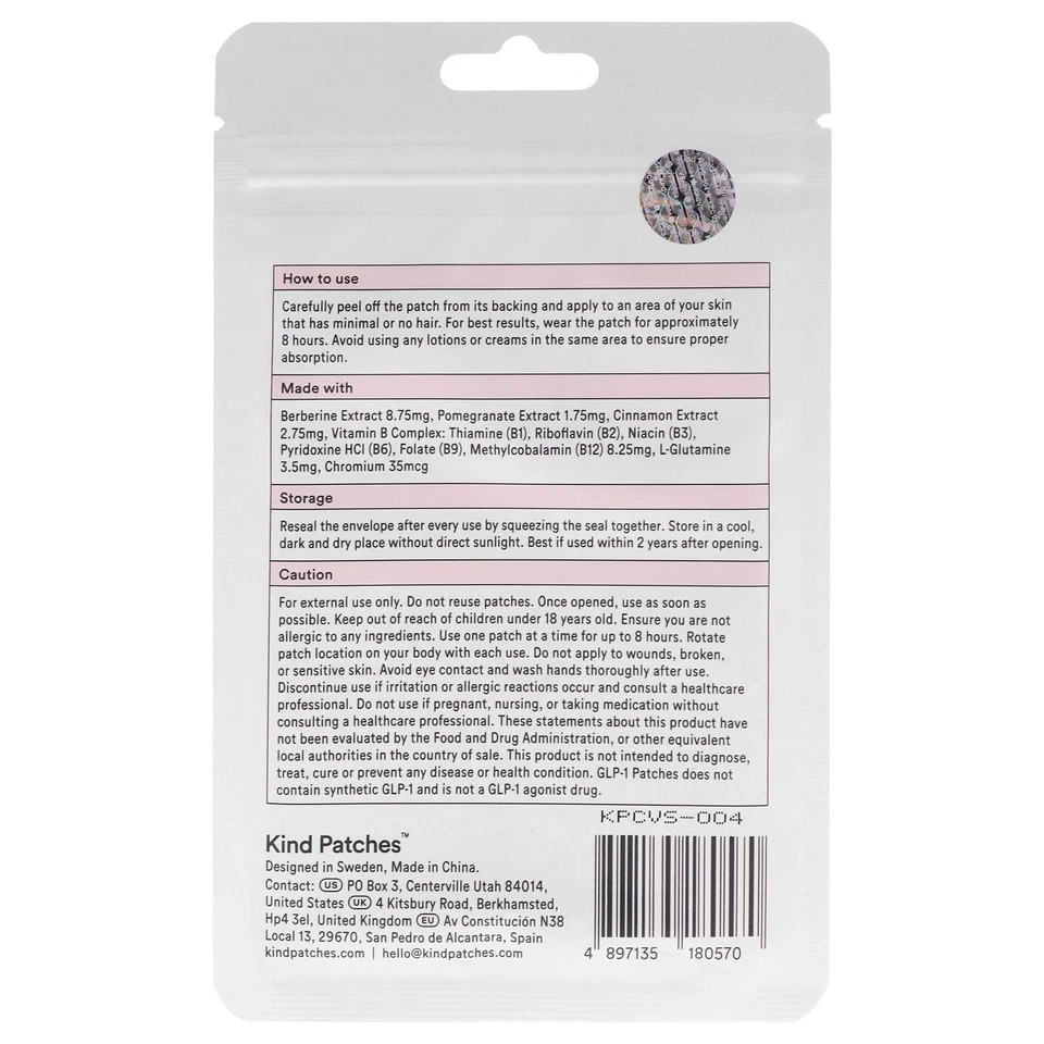 Weight-loss Patches Berberine Patches by Kind Patches – 30 Count Patches