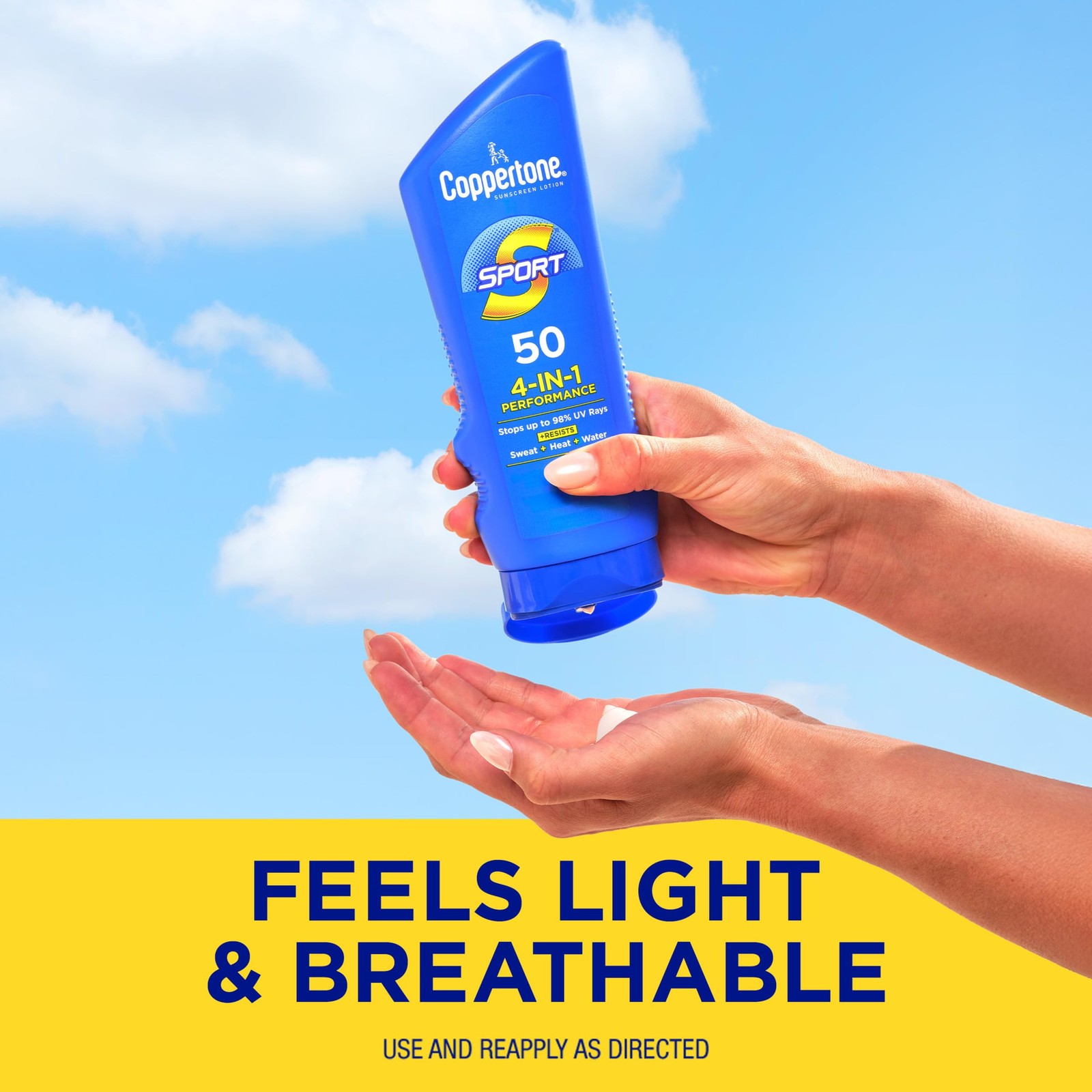 Coppertone Sport Sunscreen Lotion, Broad Spectrum 7 Fl Oz (Pack of 2), Blue