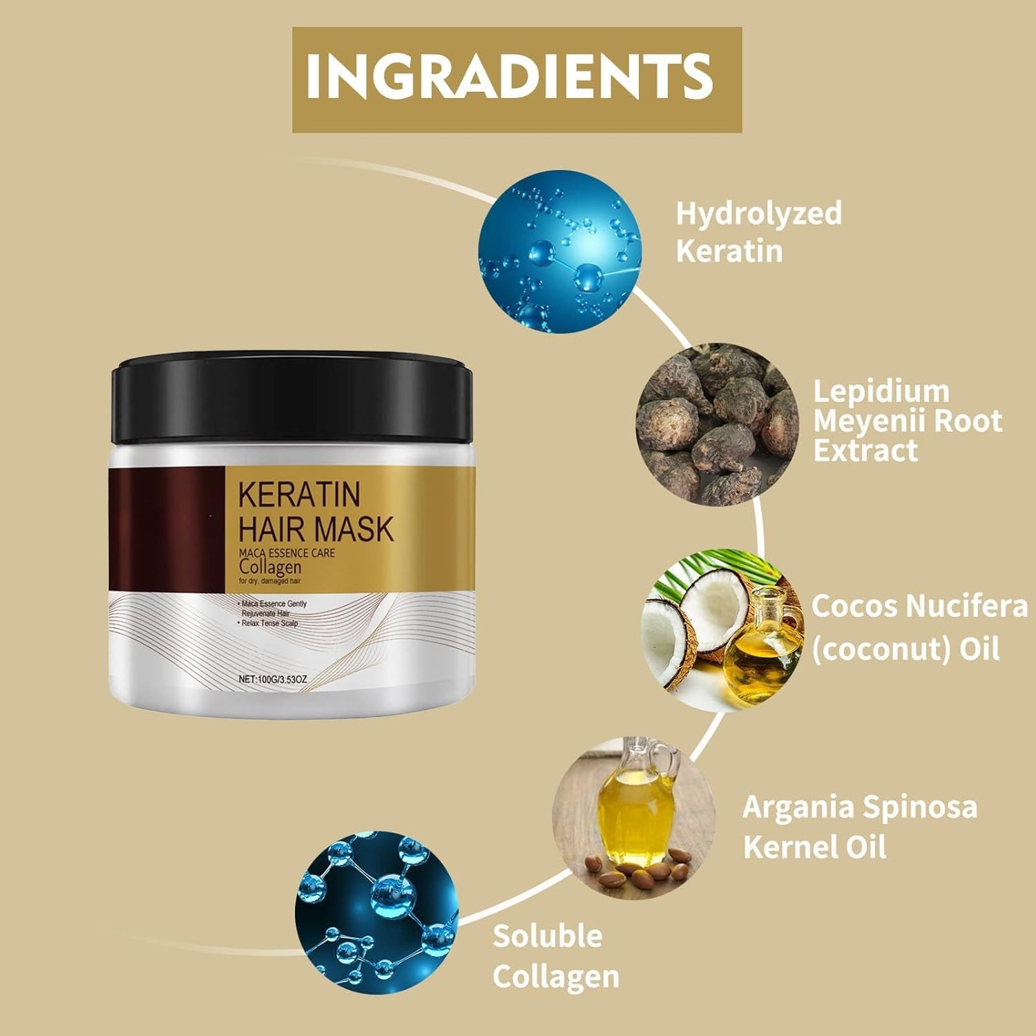 Karseell Hair Repair Mask Argan Mascarilla Conditioning Collagen Keratin Damage