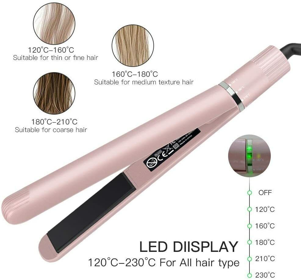 Hair Straightener Titanium Ceramic Flat Iron For Thick Hair