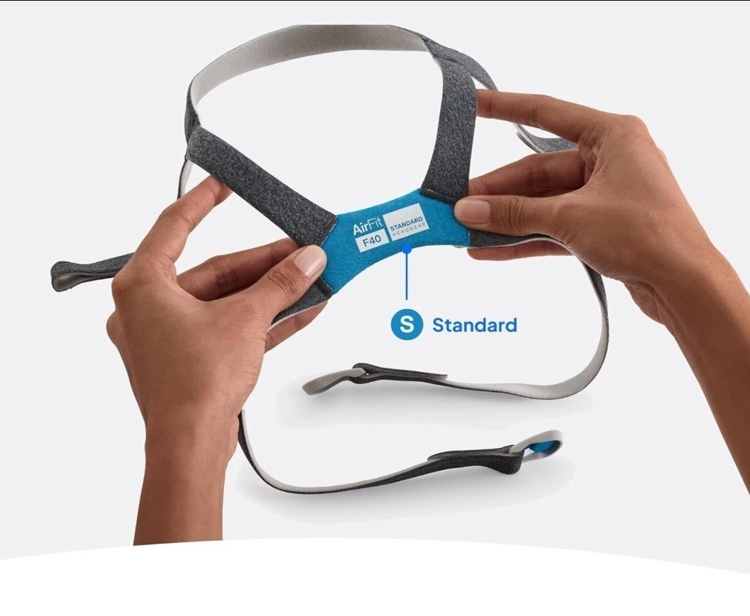 ResMed AirFit F40 Replacement Headgear Standard size with magnets.